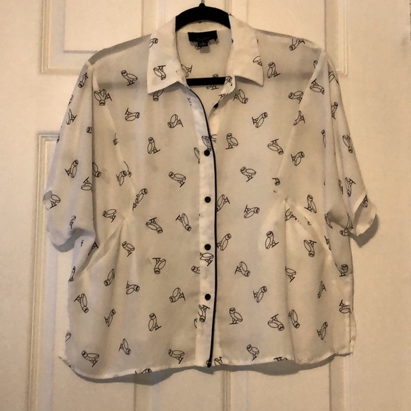 S Lumière Owl Print Blouse - Picture 1 of 7